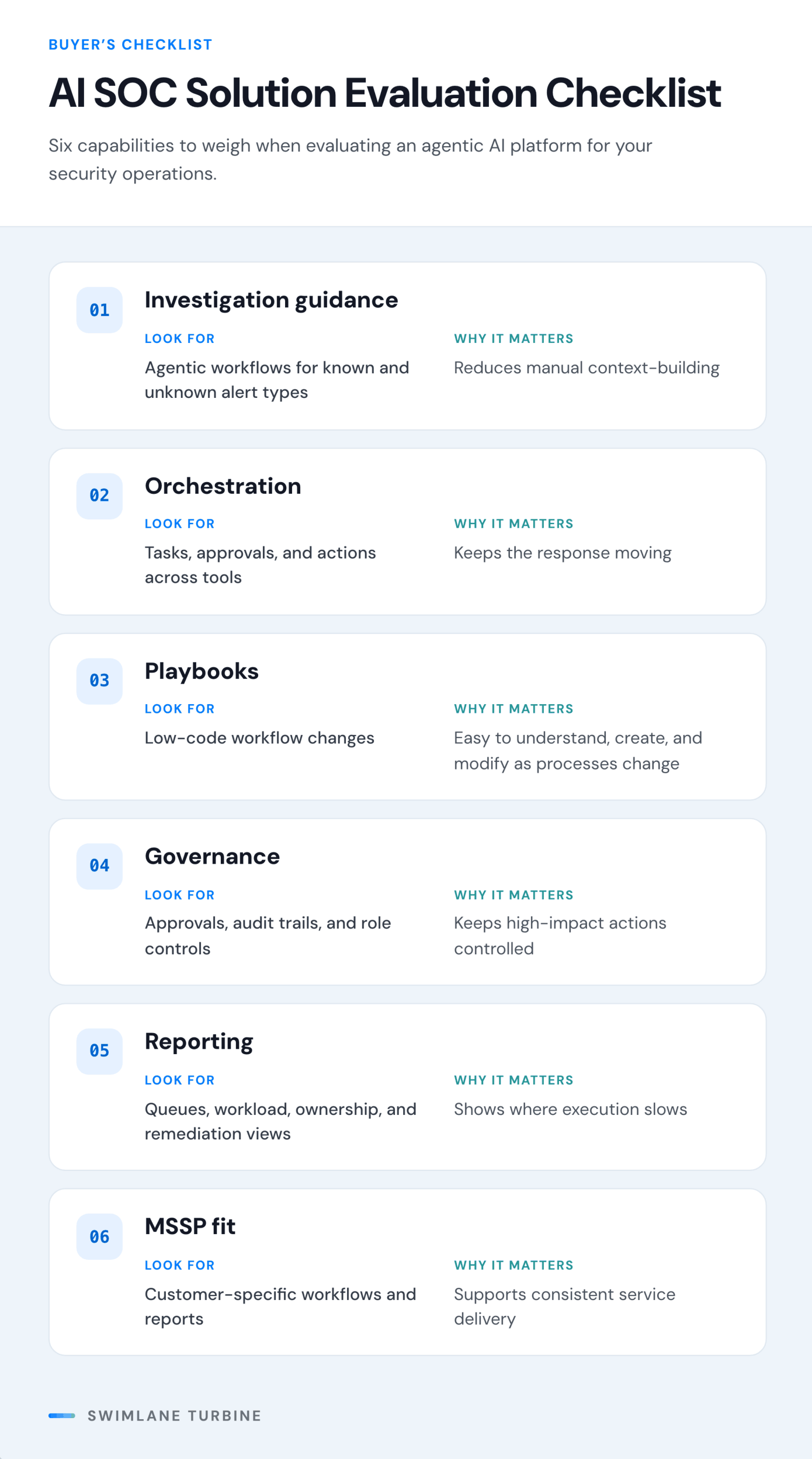 AI SOC Solution Evaluation Checklist