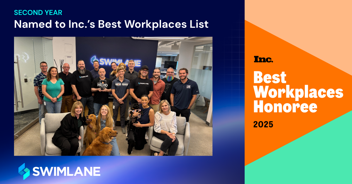 Swimlane team members celebrate being named to Inc.’s 2025 Best Workplaces list, highlighting a people-first culture, collaboration, and inclusivity.
