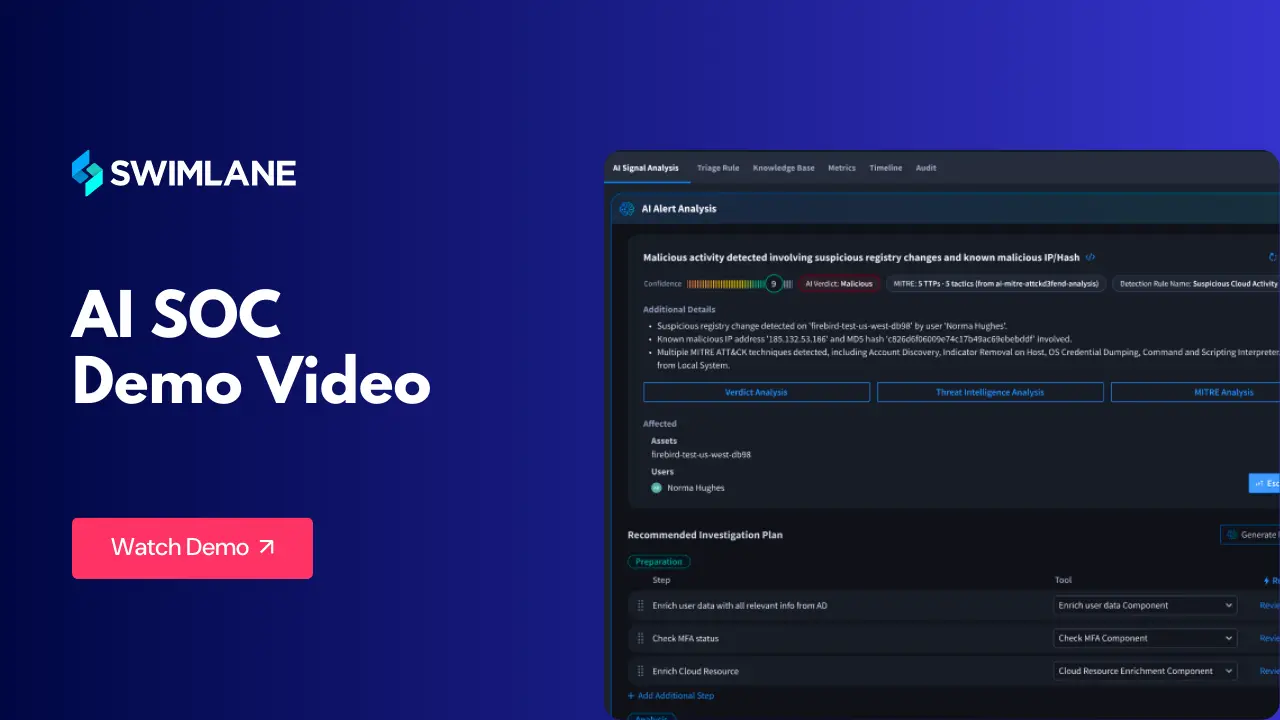Swimlane AI SOC Demo Video